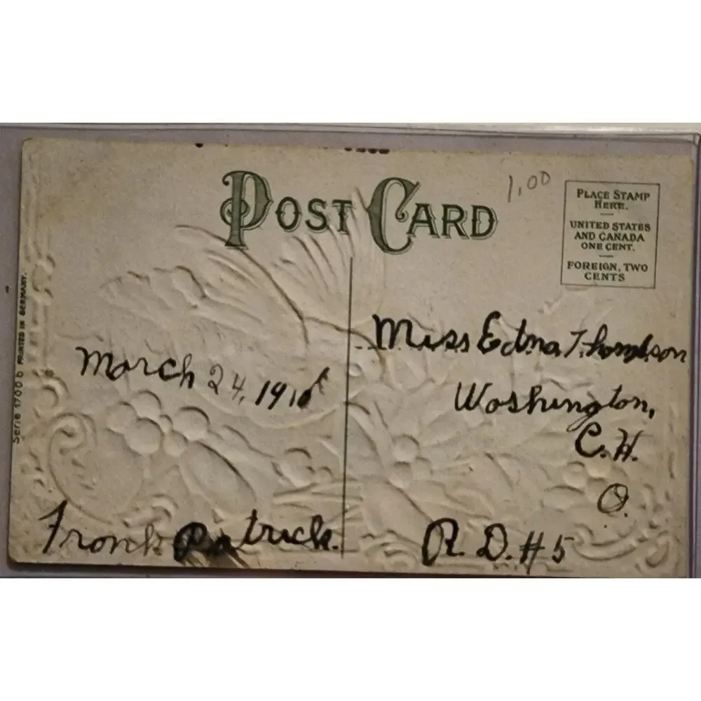 Lot Of Four Vintage Antique Embossed Postcards Flowers Birthday